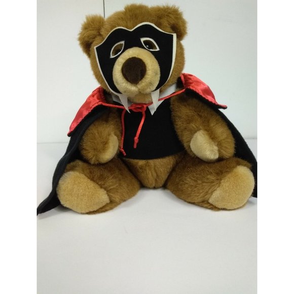 1992 CUDDLE TOYS BY DOUGLAS 9" DRACULA BEAR IN CAPE STUFFED ANIMAL PLUSH TOY NWT - Picture 2 of 12